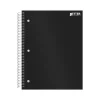 Better Office 5-Subject Subject Notebooks, 8.5" x 11", College Ruled, 200 Sheets, Black (25781)