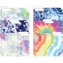 Better Office Tie-Dye Heavyweight File Folders, 1/3-Cut Tab, Letter Size, Assorted Colors, 12/Pack (80014-12PK)