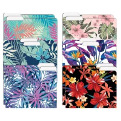 Better Office Tropical Floral Heavyweight File Folders, 1/3-Cut Tab, Letter Size, Assorted Colors, 12/Pack (80018-12PK)