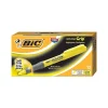 BIC Brite Liner Grip Stick Highlighters, Chisel, Yellow, Dozen (31255)