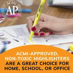 BIC Brite Liner Stick Highlighter, Chisel Tip, Yellow, Dozen (65550)