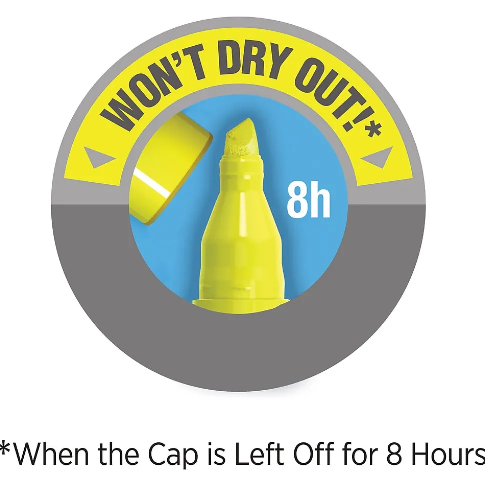 BIC Brite Liner Stick Highlighters with Grip, Chisel Tip, Yellow, Dozen (BLMG11-YEL)