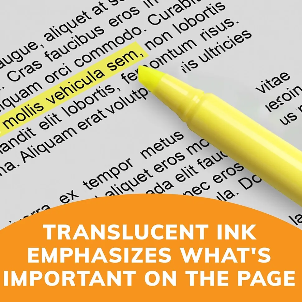 BIC Brite Liner Stick Highlighter, Chisel Tip, Pink, Dozen (65554/BL11PL)