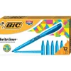 BIC Brite Liner Stick Highlighter, Chisel Tip, Blue, 12/Pack (65552/BL11BE)