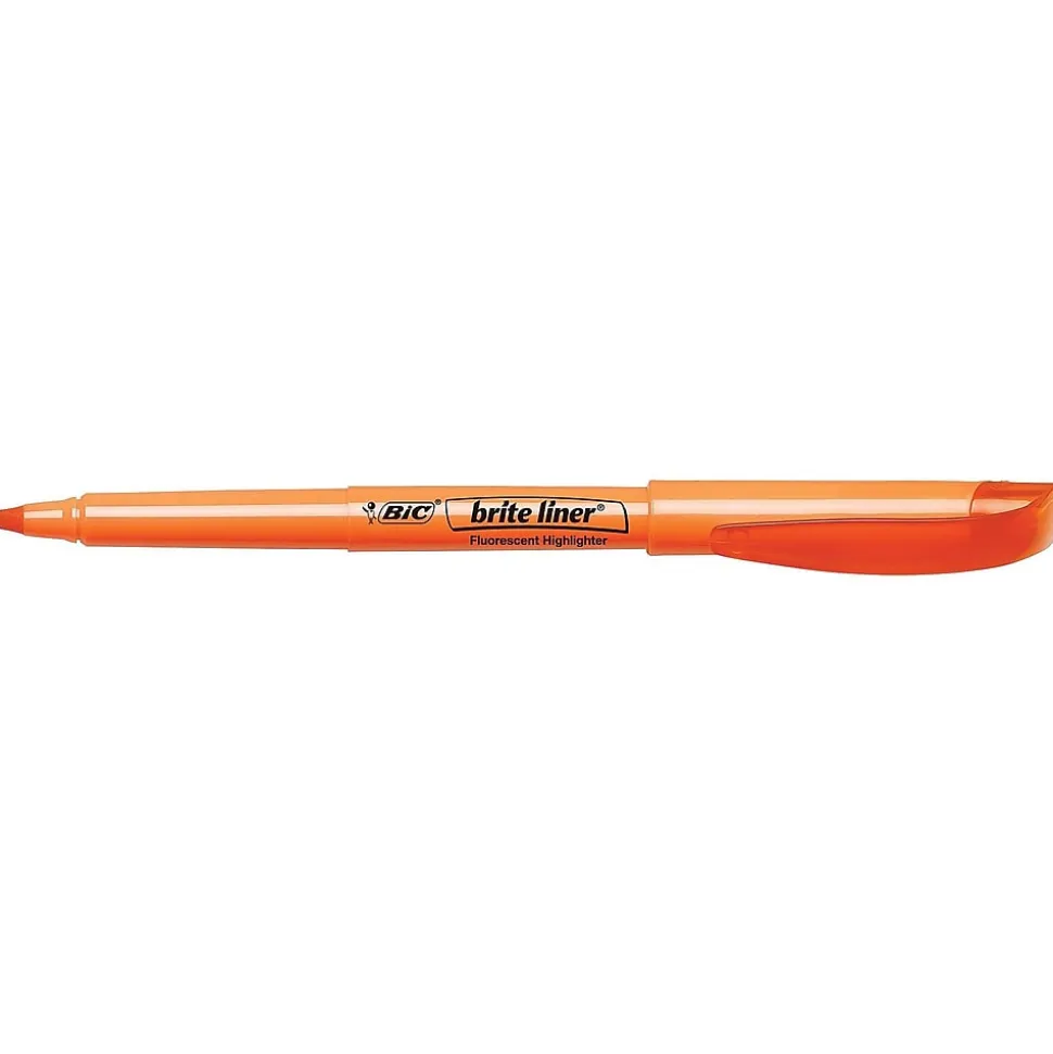 BIC Brite Liner Stick Highlighter, Chisel Tip, Orange, Dozen (90338/BL11OR)
