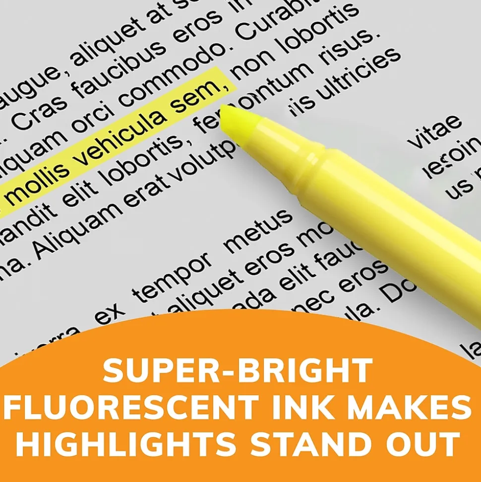 BIC Brite Liner Stick Highlighter, Chisel Tip, Yellow, 24/Pack (BL241YEL)