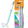 BIC 4-Color Ballpoint Retractable Pen, Medium Point, Assorted Ink, 2/Pk (AMP21AST)