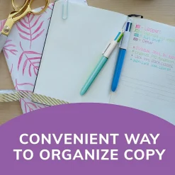 BIC 4-Color Ballpoint Retractable Pen, Medium Point, Assorted Ink, 2/Pk (AMP21AST)