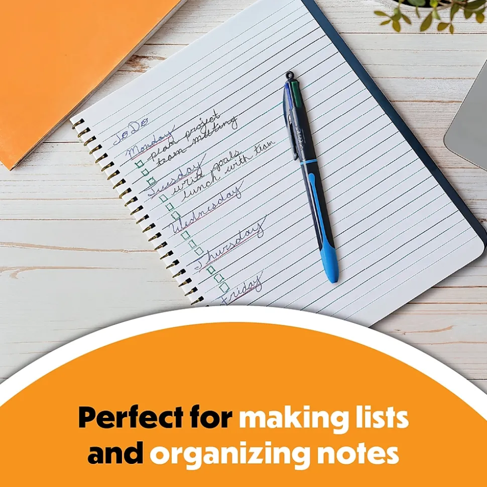 BIC 4-Color Smooth Retractable Ballpoint Pen, Medium Point, Assorted Ink, 3/Pack (MMSP3-AST)