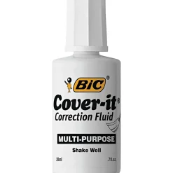 BIC Cover-it Correction Fluid, White, 12/Pack (BICWOC12DZ)