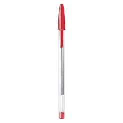 BIC Cristal Ballpoint Pens, Medium Point, Red Ink, Dozen (10128/MS11RD)