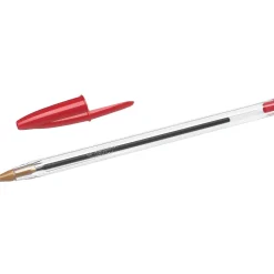 BIC Cristal Ballpoint Pens, Medium Point, Red Ink, Dozen (10128/MS11RD)