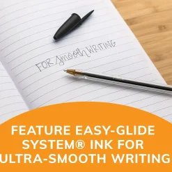 BIC Cristal Xtra Smooth Ballpoint Penss, Medium Point, 0.1mm, Black Ink, Dozen (MS11BK)