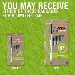 BIC Ecolutions Round Stic Ballpoint Pens, Medium Point, Black Ink, 50/Pack (GSME509-BLK)
