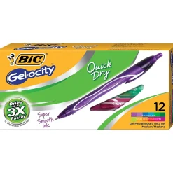 BIC Gel-ocity Quick Dry Retractable Gel Pens, Assorted Fashion Colors, 12/Pack (BICRGLCGA11)