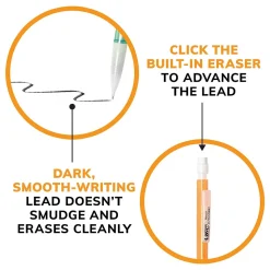 BIC Mechanical Pencils, Assorted Sizes, #2 Lead, 60/Pack (WX7TG026-BLK)