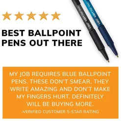 BIC Soft Feel Retractable Ballpoint Pens, Fine Point, 0.8mm, Black Ink, Dozen (12346/SCSF11BK)