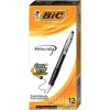 BIC Velocity Retractable Ballpoint Pens, Medium Point, Black Ink, Dozen (16264/VLG11)