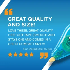 BIC Wite-Out Mini Correction Tape, White, 6/Pack (WOTMP61-WHI)