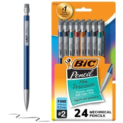 BIC Xtra Precision Mechanical Pencils, 0.5mm, #2 Hard Lead, 24/Pack (MPLMFP241-BLK)