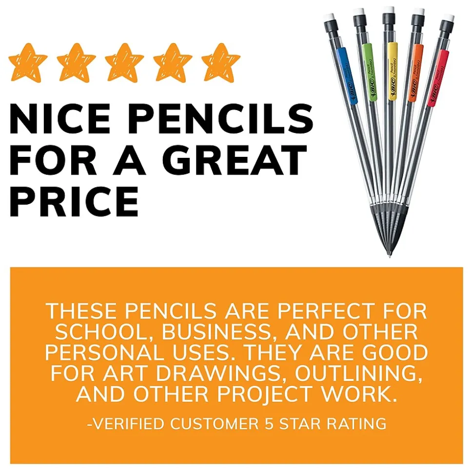 BIC Xtra Smooth Mechanical Pencils, 0.7mm, #2 Medium Lead, Dozen (90085/MP11)
