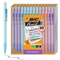 BIC Xtra Smooth Mechanical Pencils, 0.7mm, #2 Medium Lead, 40/Pack (MP40TX-BLK)
