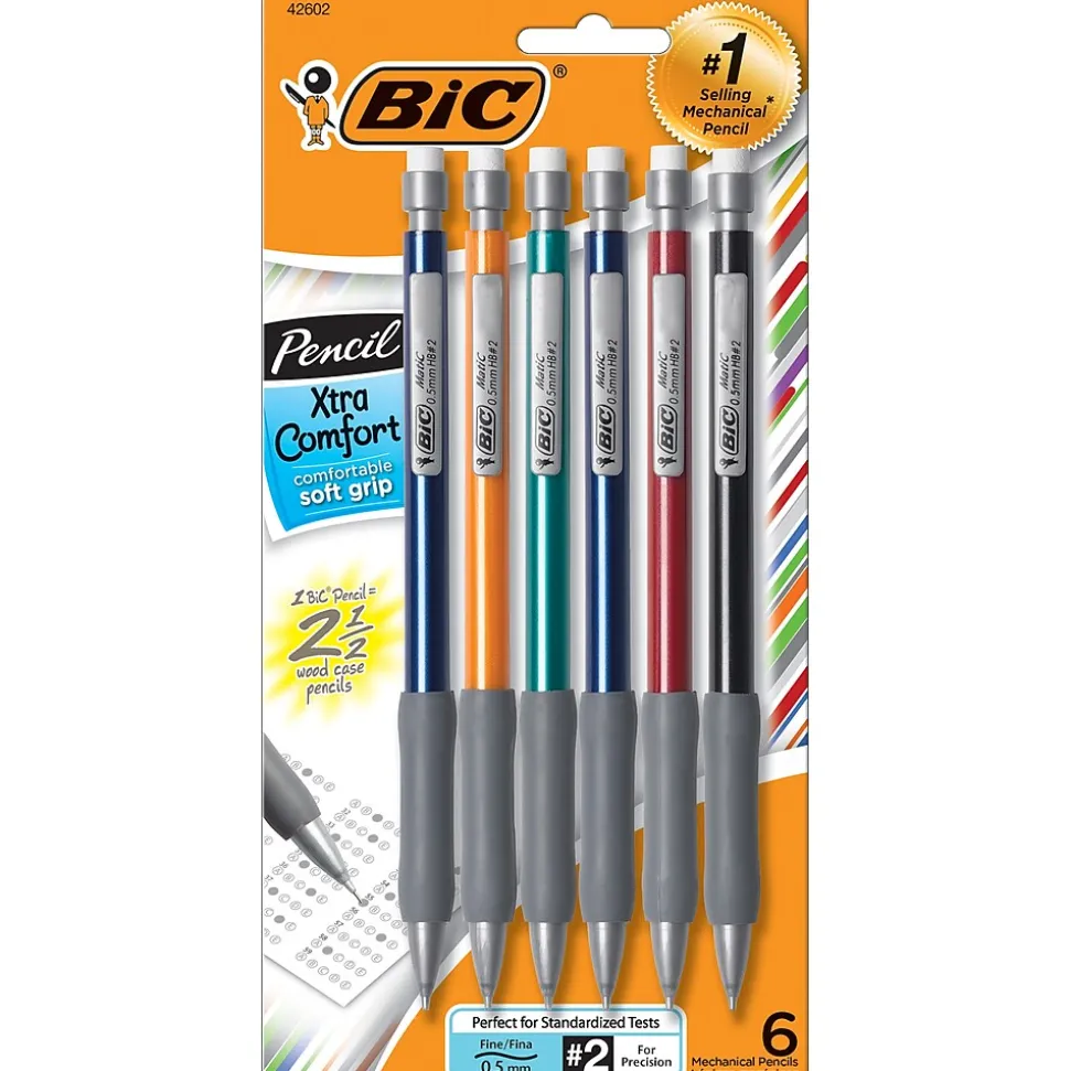 BIC Xtra-Comfort Mechanical Pencil, 0.5mm, #2 Medium Lead, 6/Pack, 6 Packs (BICMPFGP61-6)