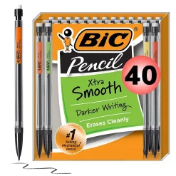 BIC Xtra-Smooth Mechanical Pencil, 0.7mm, #2 Medium Lead, 40/Pack (MPP40MJ-BLK)