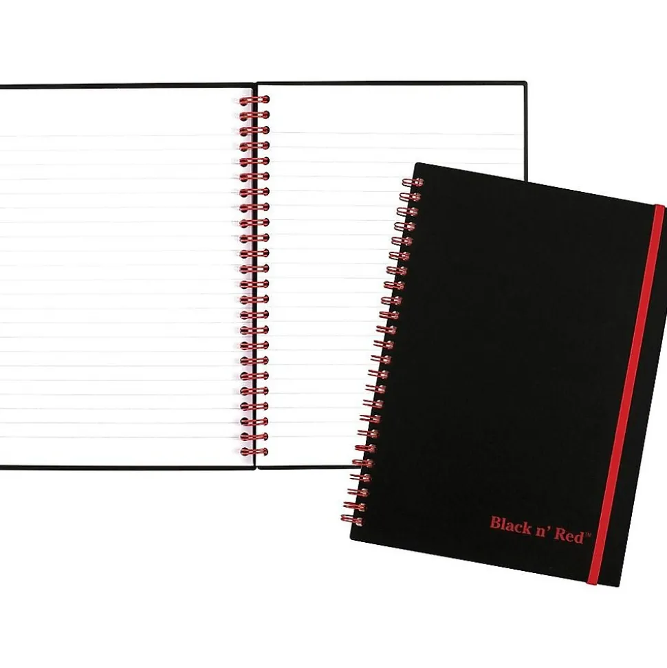 Black N' Red 1-Subject Professional Notebooks, 5.875" x 8.25", Wide Ruled, 70 Sheets, Black (JDK-C67009)