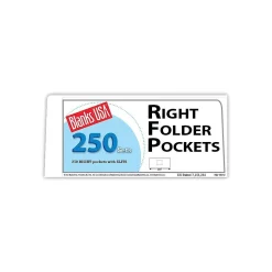Blanks/USA® 8 7/8" x 4" 80 lbs. Gloss Cover Right Folder With One Pocket, White, 250/Pack