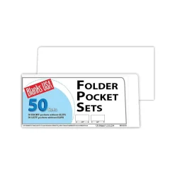 Blanks/USA® 8 7/8" x 4" 10 Pt. Folder With Two Pocket, Cast Coat White, 50/Pack