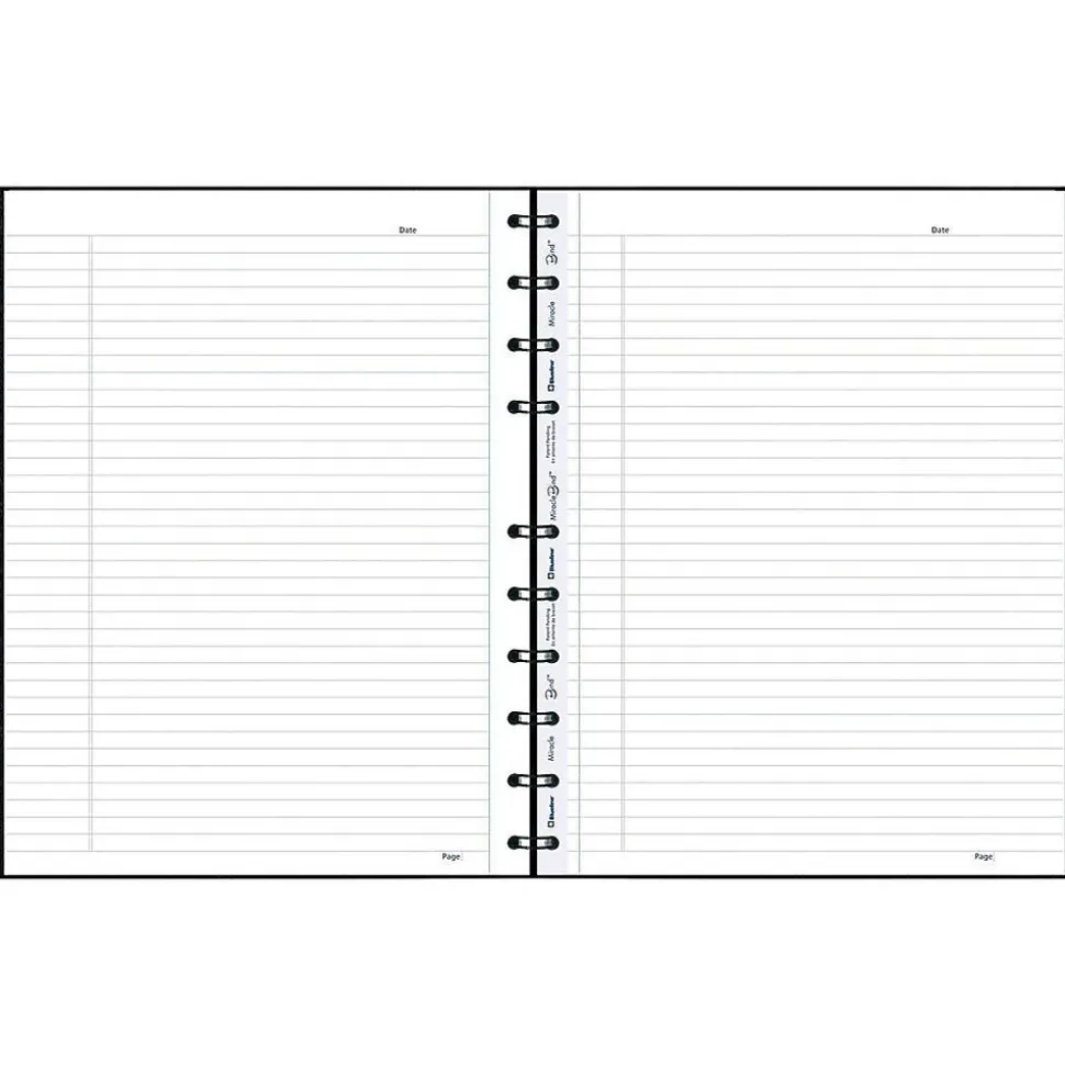Blueline MiracleBind 1-Subject Professional Notebooks, 11" x 9.0625", College Ruled, 75 Sheets, Black (AF11150.81)