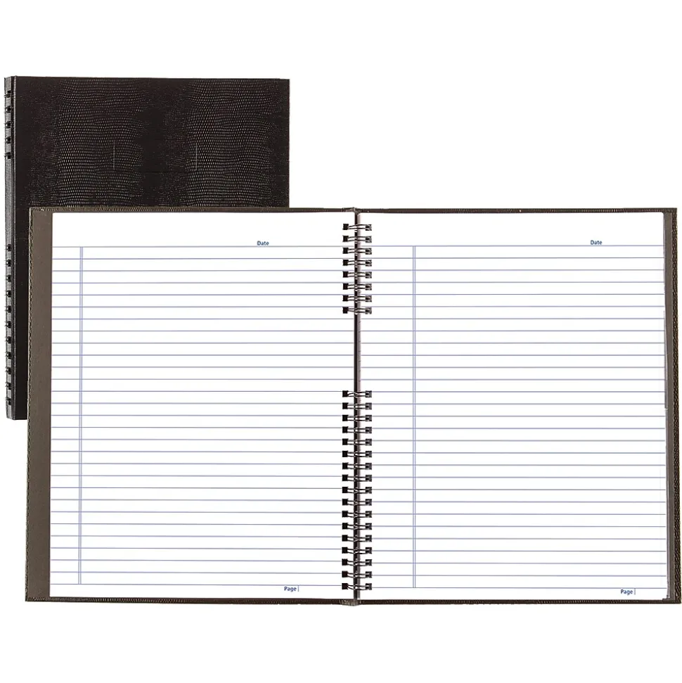 Blueline NotePro 1-Subject Professional Notebooks, 8" x 11", Wide Ruled, 75 Sheets, Black (REDA10150BLK)