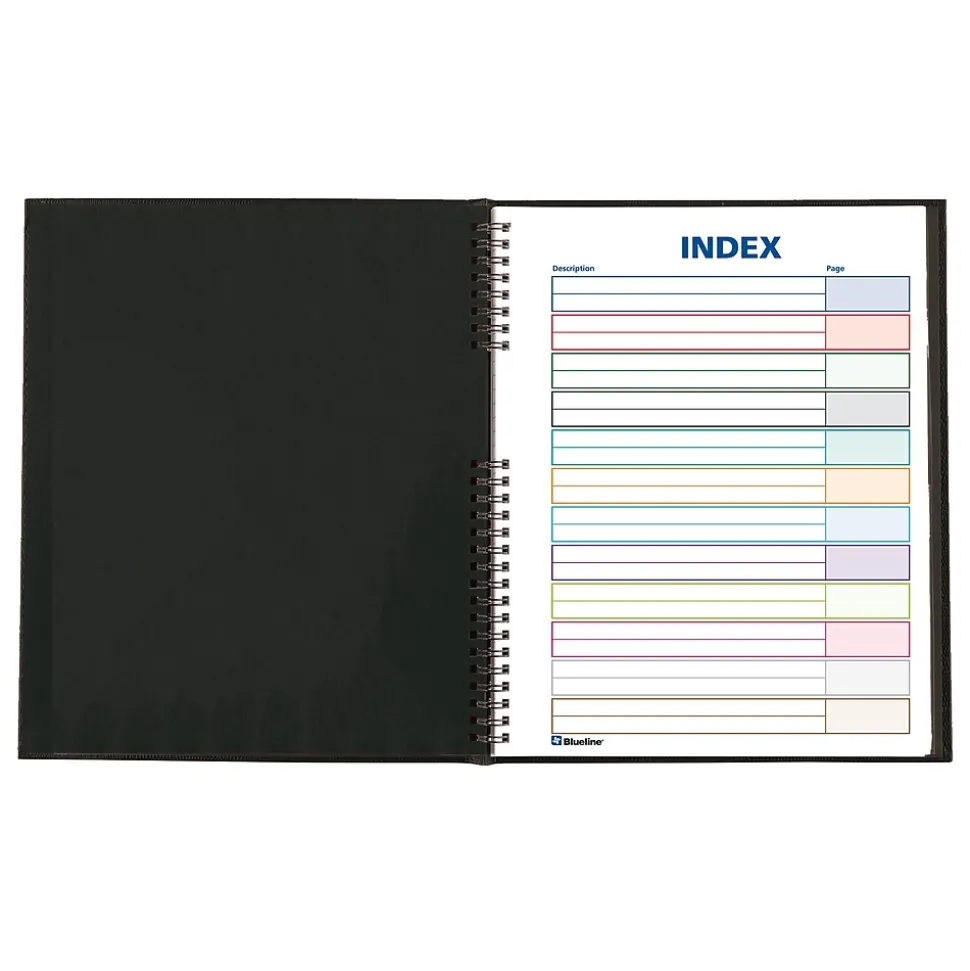 Blueline NotePro 1-Subject Professional Notebooks, 8" x 11", Wide Ruled, 75 Sheets, Black (REDA10150BLK)