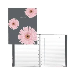 Blueline Pink Daisy NotePro Professional Notebooks, 7.25" x 9.25", College Ruled, 75 Sheets, Gray/Silver (A6016.01)