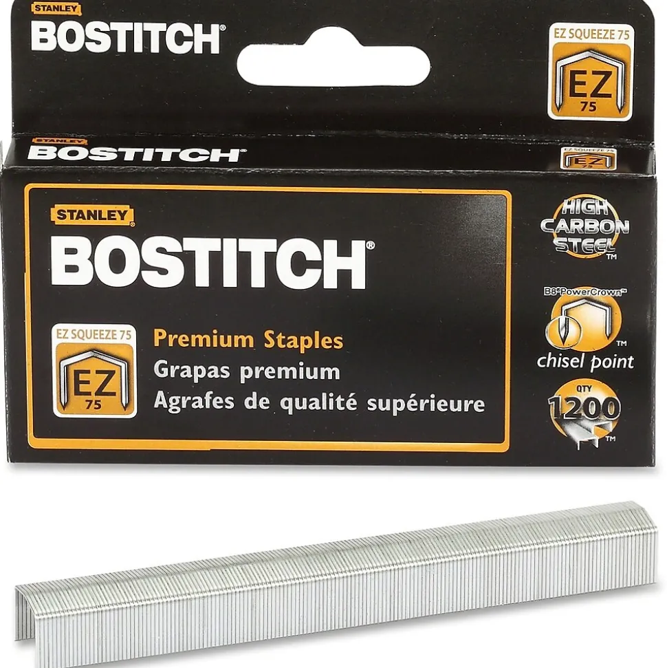 Bostitch B8 PowerCrown EZ Squeeze 75 Staples for B875 Staplers, 1,200/Box (STCR75XHC)