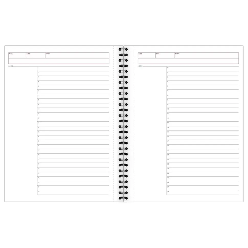Cambridge Professional 1-Subject Professional Notebook, 7.25" x 9.5", Wide Ruled, 80 Sheets, Gray/Silver (06122)