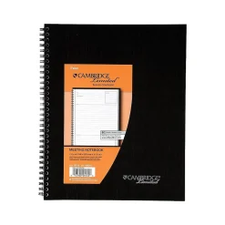 Cambridge 1-Subject Professional Notebooks, 8.88" x 11", Wide Ruled, 80 Sheets, Black (06132)
