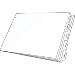 Cardinal Write & Erase Paper Dividers, 5-Tab, White (CRD84270CB)