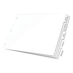 Cardinal Write & Erase Paper Dividers, 8-Tab, White (CRD 84271)