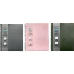 Carolina Pad Noted Neutrals Glossy 3-Hole Punched Other Pocket Quantities Plastic Portfolio Folder, Assorted Colors (93005)