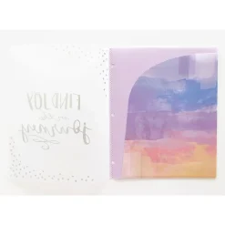 Carolina Pad Silver Lining Glossy 3-Hole Punched 6-Pocket Folder, Multicolor (93002)