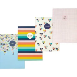 Carpe Diem Hearts 1-Subject Notebooks, 4.1" x 5.8", 16 Sheets, Assorted Colors, 4/Pack (9367-CD)
