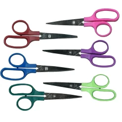 CLI 5" Stainless Steel Kid's Scissors, Pointed Tip, Assorted Colors, 36/Pack (CHL77505-36)