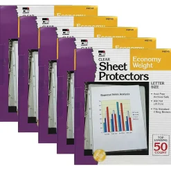 CLI Economy Sheet Protector, 8.5" x 11", Clear, 50/Box, 5 Boxes (CHL48145-5)