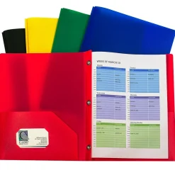 C-Line Heavyweight 2-Pocket Portfolio Folder with Fasteners, Assorted Colors, 10/Pack, 2 Packs/Bundle (CLI32960-2)
