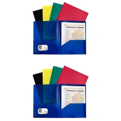 C-Line® Heavyweight, 2-Pocket Portfolio, Assorted Colors, 10 Per Pack, 2 Packs (CLI32950-2)