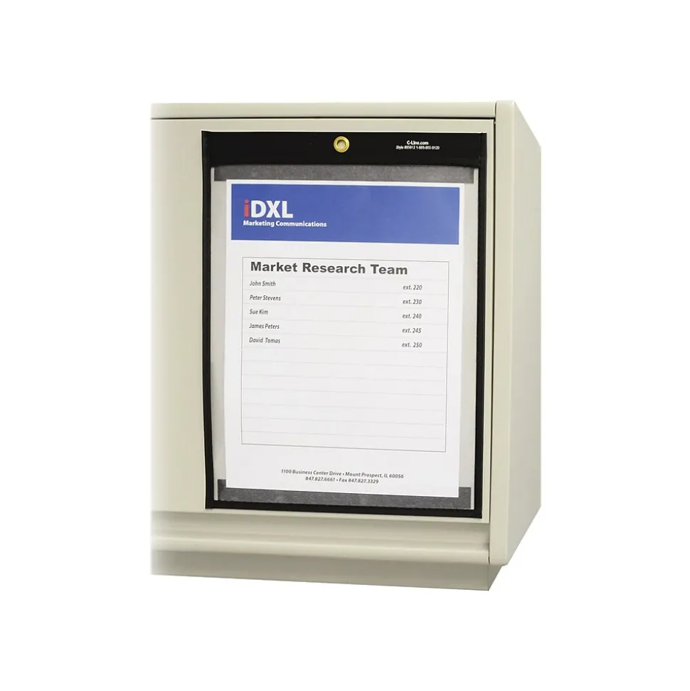 C-Line Magnetic Stitched Job Ticket Holder, 9" x 12", Black/Clear, 25/Pack (CLI85912)