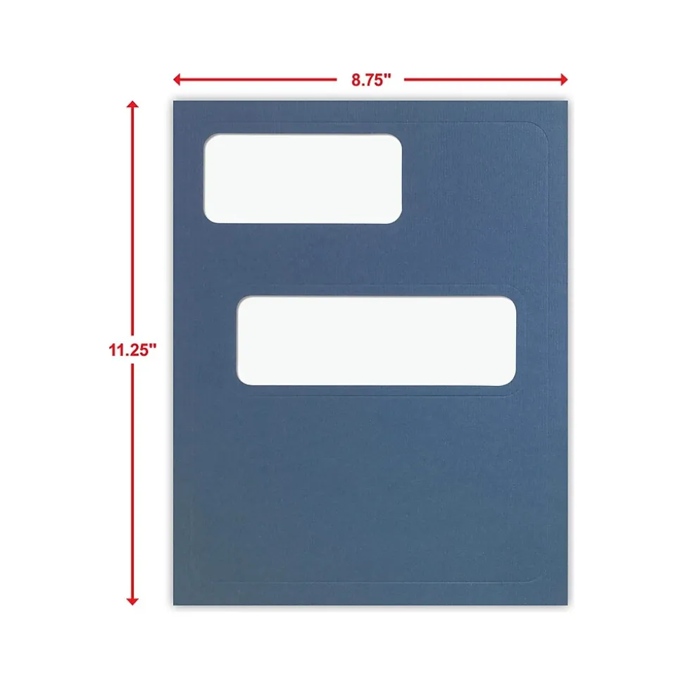 ComplyRight Double-Window Tax Presentation Folder, Blue, 50/Pack (FB01)