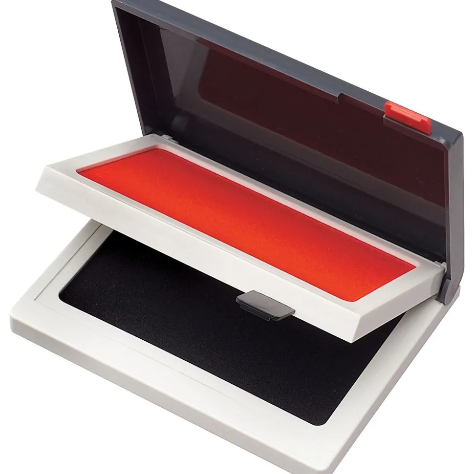 Cosco Two-Color Felt Stamp Pads, Red/Black Ink (090468)